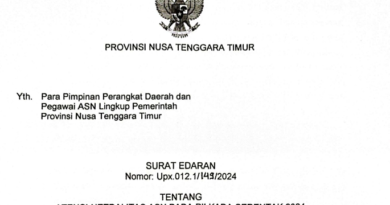 Surat Edaran Gubernur Nusa Tenggara Timur tentang Atensi Netralitas ASN pada Pilkada Serentak 2024